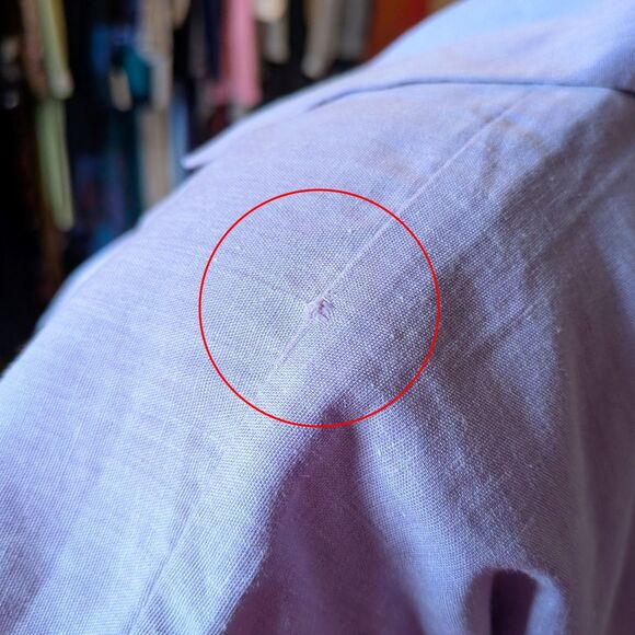 Vintage 80s TropiCool Lavender Purple Shirt Dress Cotton Midi Size 12 - Picture 7 of 15